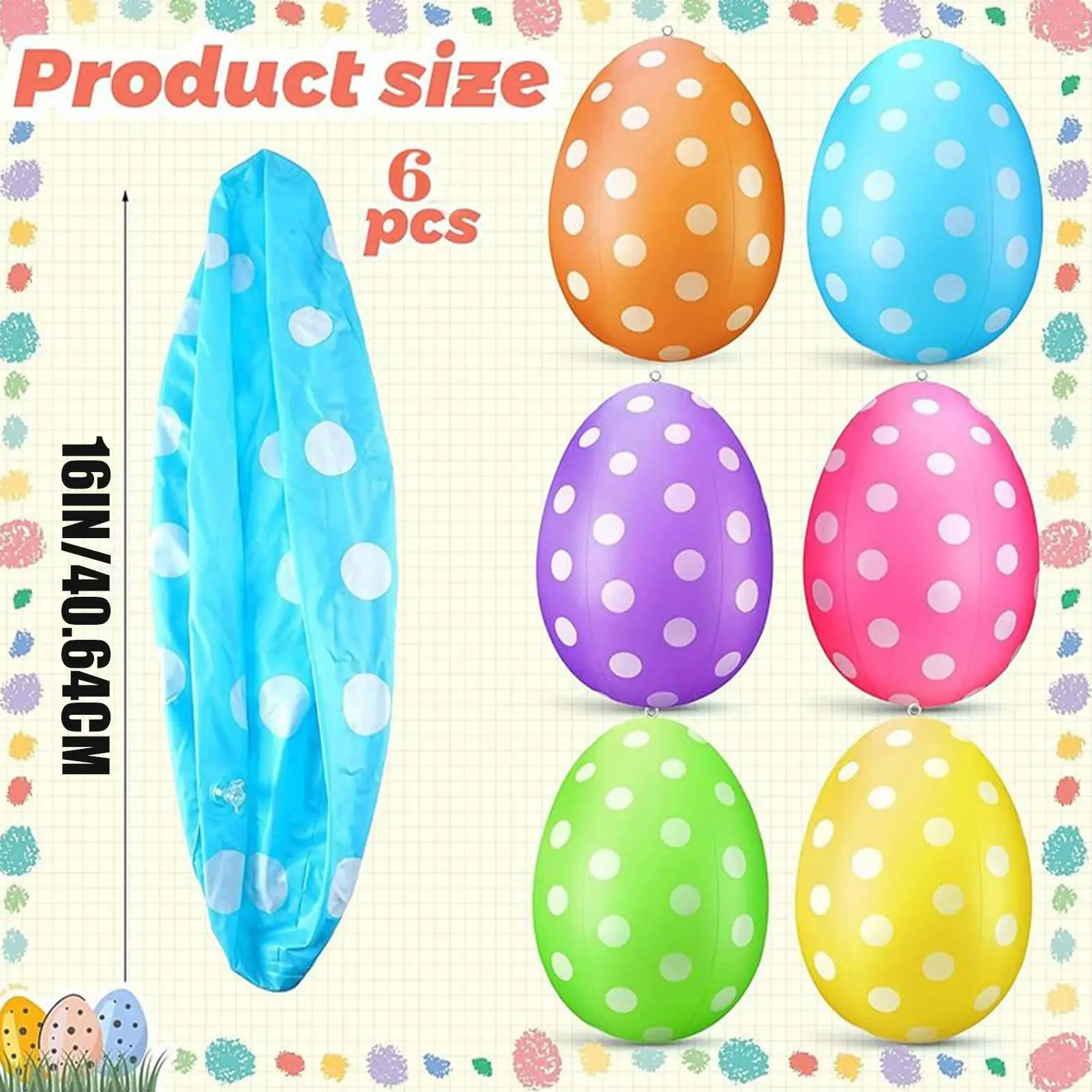 6Pcs Inflatable Easter Eggs /s - đánh giá và giá Kids Yard Toys