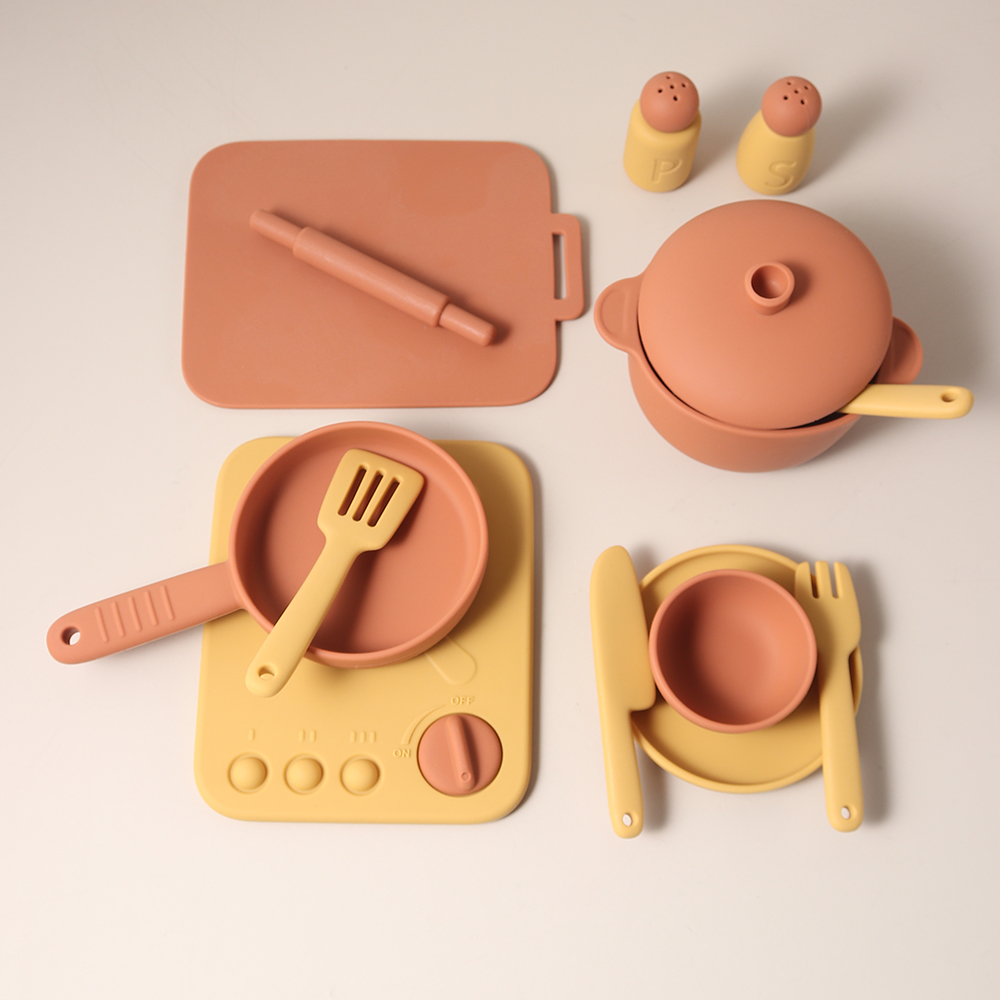 13 Pcs Set Silicone Cooking Pl - đánh giá và giá Kids Toys Kitchen Set