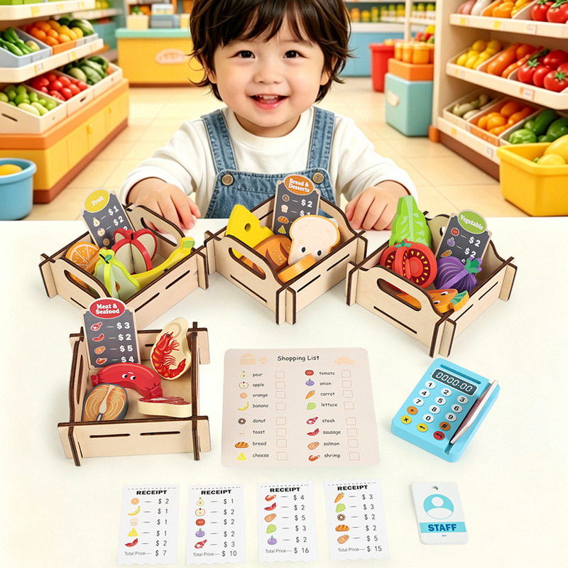 Wooden Supermarket Pretend Pla - đánh giá và giá Toy Cash Register