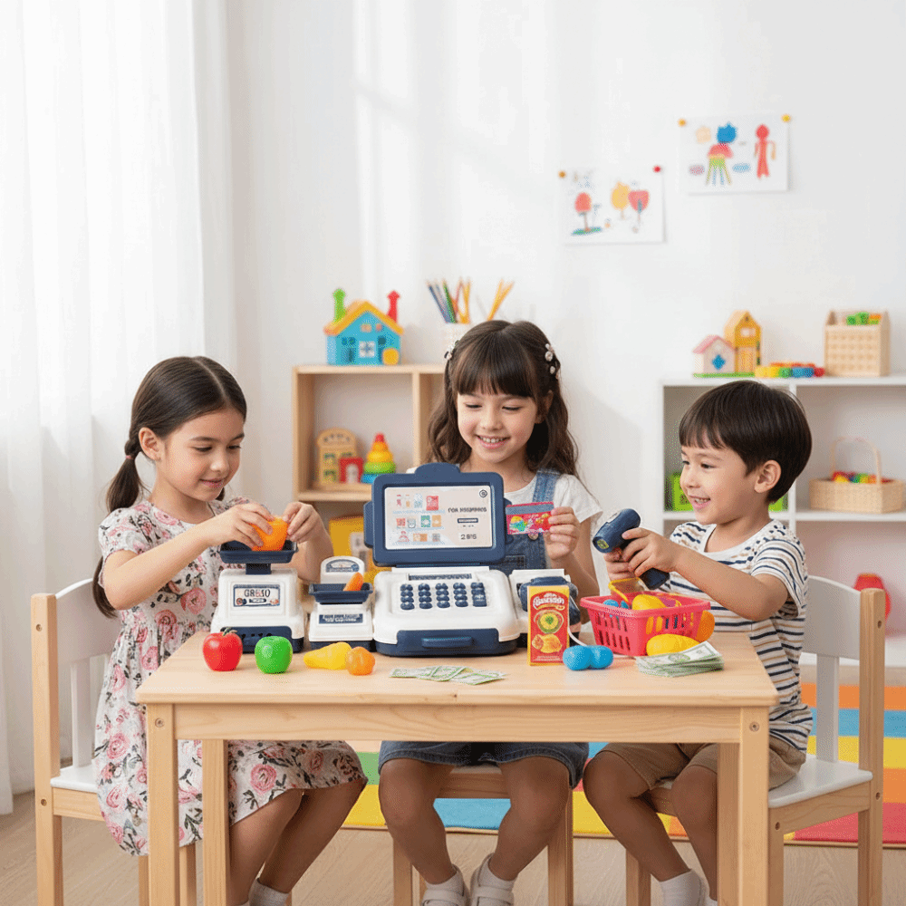 Puzzle Simulation Supermarket  - đánh giá và giá Toy Cash Register